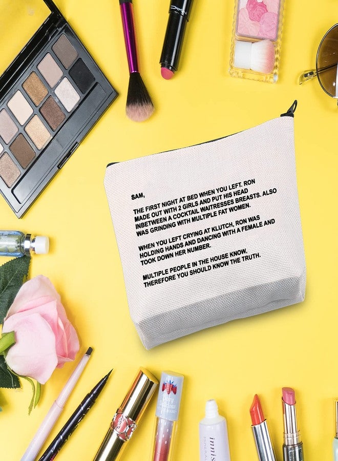 G2TUP TV Series Inspired Gift The Note to Sam Makeup Bag The Letter Cosmetic Bag Travel Pouch with Zipper for Fans (The Letter White Bag) - Image 5