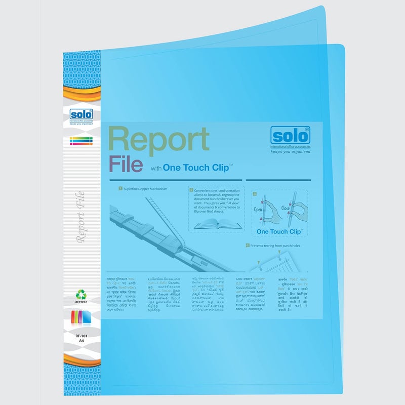 Solo ملف تقارير A4 - عبوة من 10، ملف مستندات شفاف سوبر لاين ومنظم مجلدات للمكتب، عرض تقديمي بلاستيكي للملفات للشهادات، المحفظة، الأوراق والمشاريع (أزرق) - Image 5
