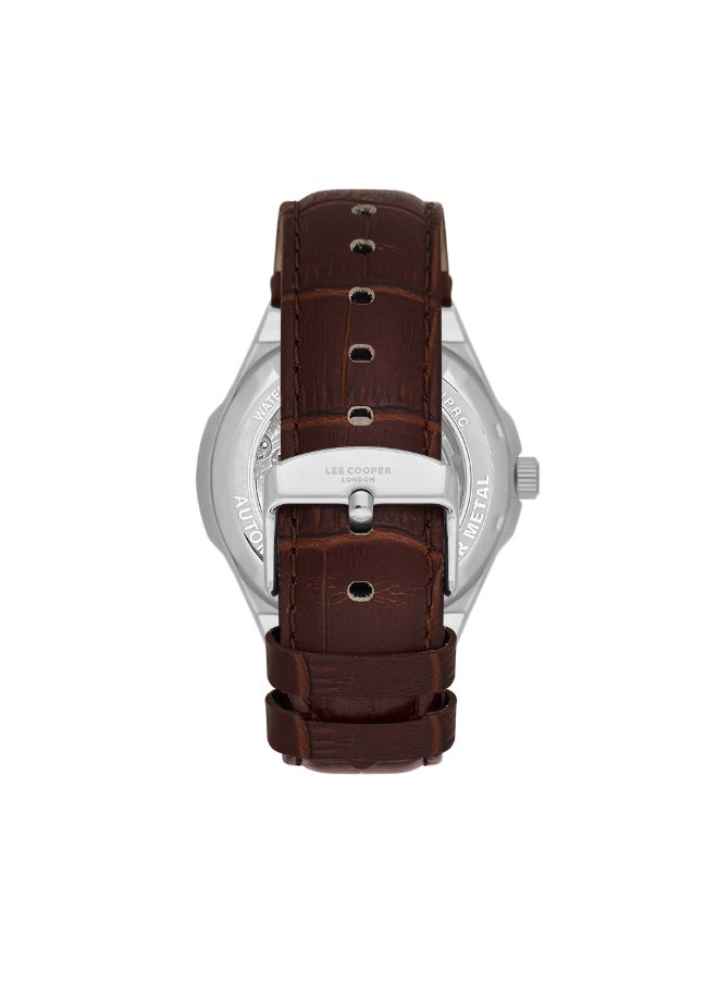 Lee Cooper Men's Watch, Automatic  Display and Leather Strap - LC08050.354, Brown  - Image 3