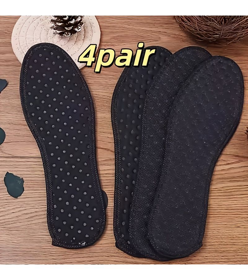 4 Pairs Bamboo Charcoal Insoles Size 44 Breathable Mesh Sports Shoe Inserts