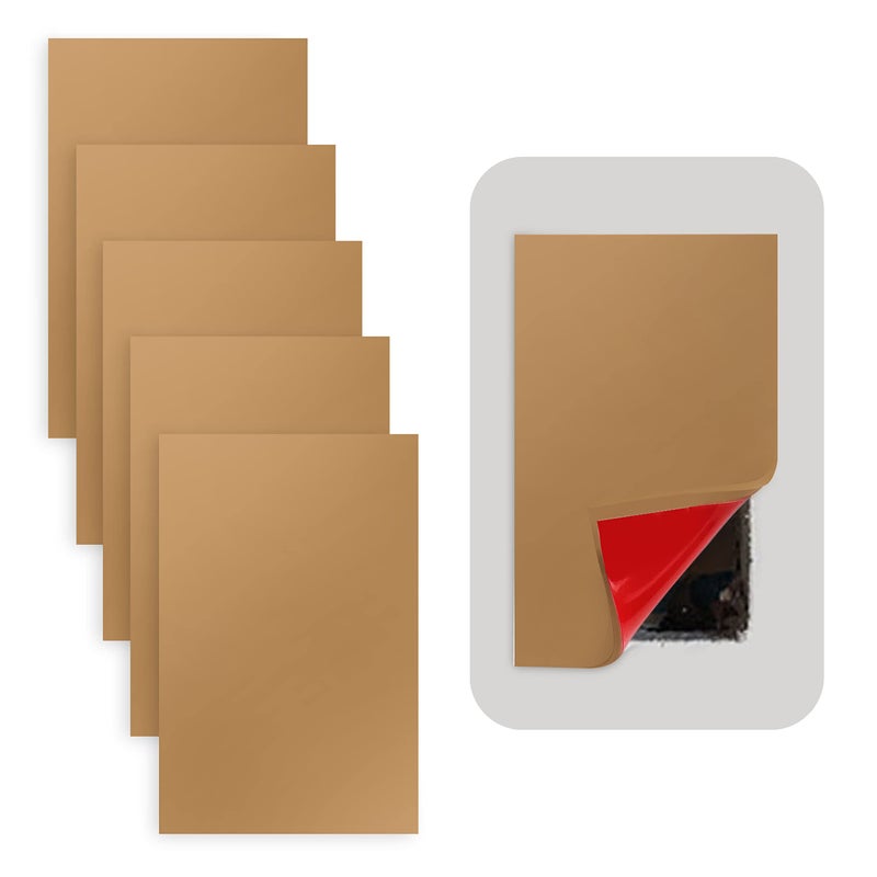 Rubber Bond SelfAdhesive Rubber Wall Outlet Cover Plate 5 Pack Easy to Apply Peel Stick Drywall Hole Patch 5x3 Inch Screwless Blank Wall Plate Cover Premium Rubber Wall Hole Cover Brown