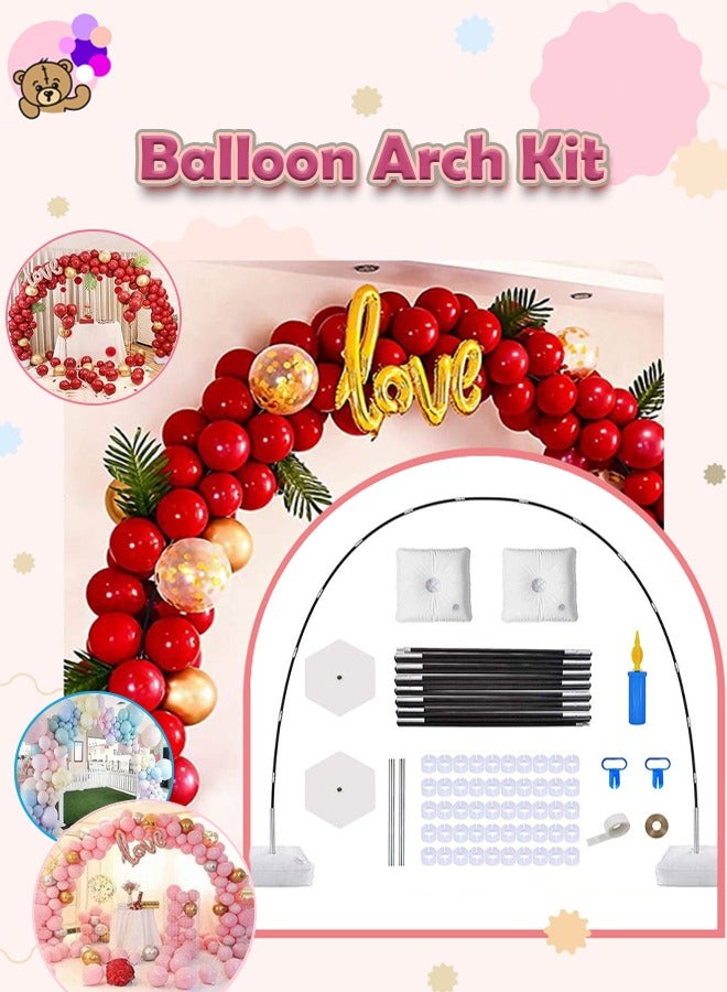Balloon Arch Kits Adjustable Balloons Arch Stand Black Fiber Rod Water Bag Base Balloon Stand for Outdoor Decoration Garden Birthday Wedding Holiday Party Supplies  - Image 1