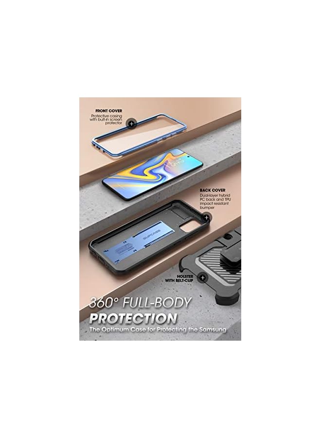 SupCase Unicorn Beetle Pro Series Designed for Samsung Galaxy A51 Case (Not Fit A51 5G Version), Full-Body Rugged Holster & Kickstand Case with Built-in Screen Protector (Slate Blue) - Image 4