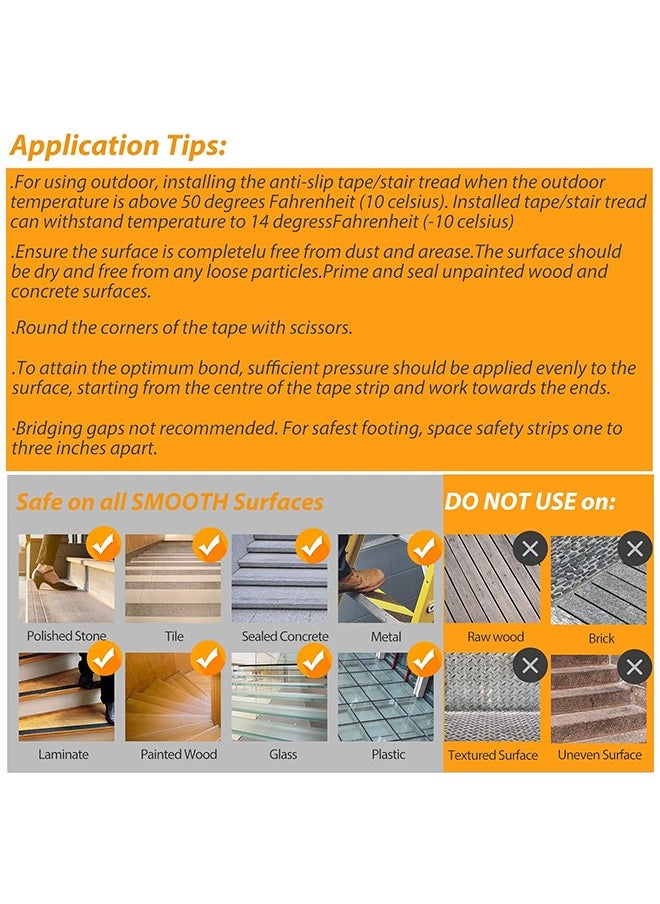 Generic - Grip Tape - Heavy Duty Anti Slip Tape for Stairs Outdoor/Indoor Waterproof 5M Long 5CM Wide Each Roll Safety Non Slip Skid Roll for Stair Steps Ramp Traction Tread Staircases Adhesive Strips-Black&Yellow - Image 1
