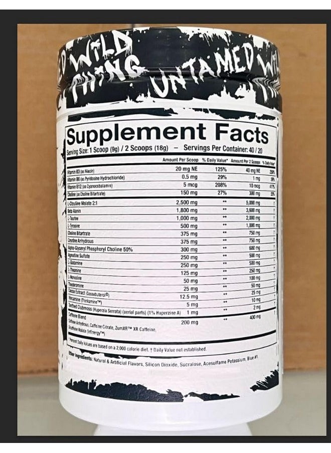 مسحوق ما قبل التمرين من Assault Labs Wild Thing مزيج من ثنائي سيترولين مالات وبيتا ألانين وL-Glutamine وكافيين لا مائي وL-Tyrosine لبناة الأجسام والرياضيين | خياران للنكهة (Rocket Pop)