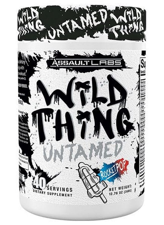 مسحوق ما قبل التمرين من Assault Labs Wild Thing مزيج من ثنائي سيترولين مالات وبيتا ألانين وL-Glutamine وكافيين لا مائي وL-Tyrosine لبناة الأجسام والرياضيين | خياران للنكهة (Rocket Pop)