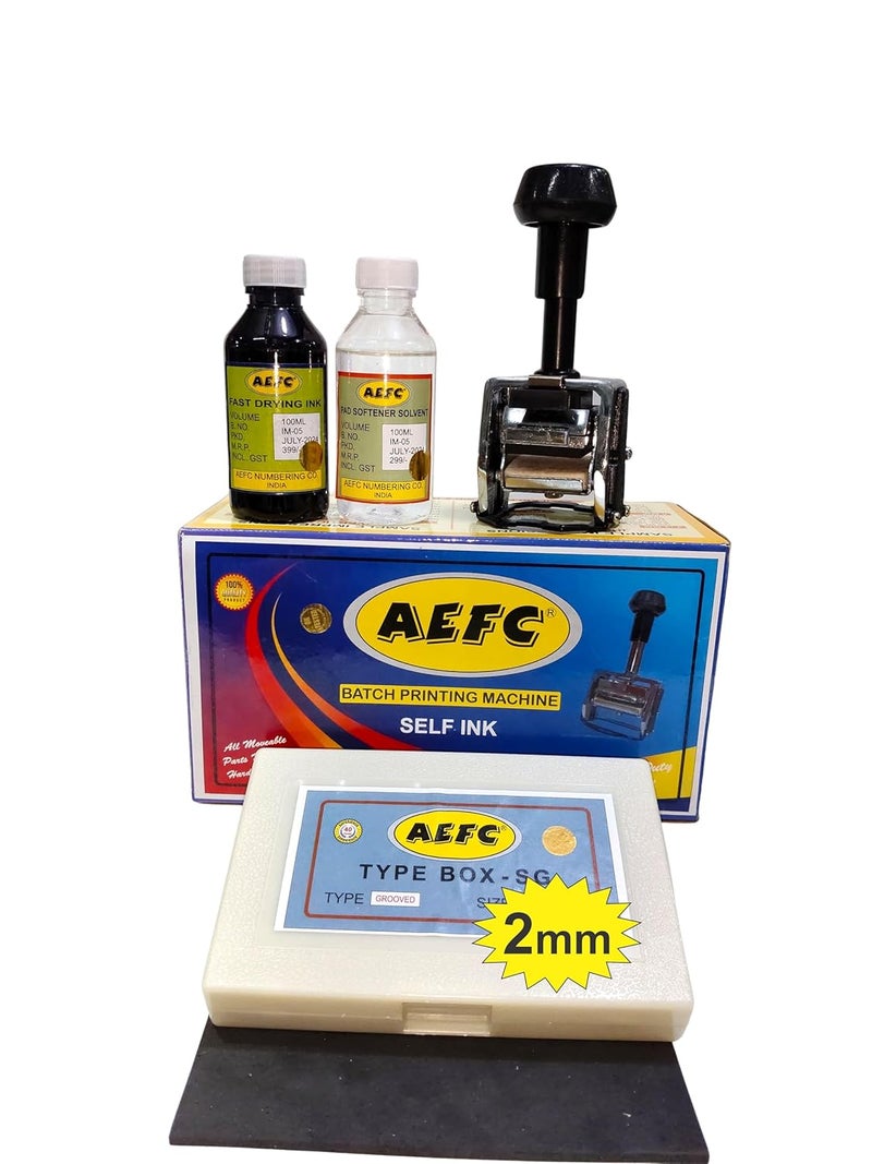 ACGL AEFC 2MM Manual Batch Coding Machine | 50–500 Gram Packing Compatible | Heavy-Duty Steel Body, Super Fast Hand Printer, Hard Rubber Fonts | MRP, Date & Batch Printing - Image 2