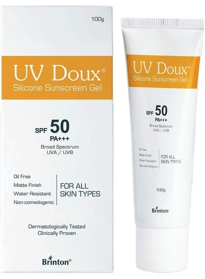بريتون جل واقي من الشمس للوجه والجسم من الأشعة فوق البنفسجية مع عامل حماية من الشمس 50 PA+++ | (100 جرام) | مثبت سريريًا، لمسة نهائية غير لامعة، خالي من الزيوت | مقاومة للماء، لا يوجد قالب أبيض | حماية من الأشعة فوق البنفسجية الطويلة والمتوسطة | لجميع أنواع البشرة للرجال والنساء (100 جرام) - Image 1