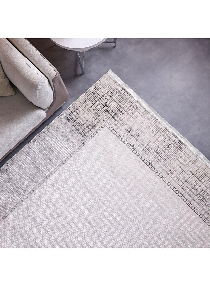 DANUBE HOME Pearl Artsilk Rug  Polyester Area Rug Floor Covering L340xW240cm-Cream & Black - Image 1