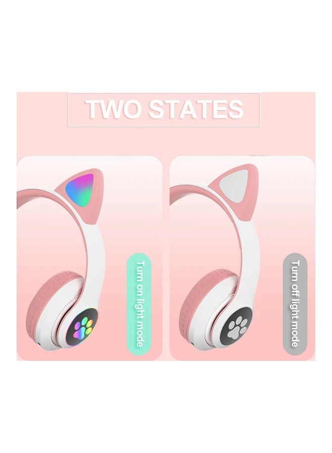 Bluetooth Wireless Headphones Cute Cat Ear Earphone Over Ear Headsets Foldable Stereo LED Light Up,Wireless Headphones With Microphone For Kids Girls Boys  - Image 4