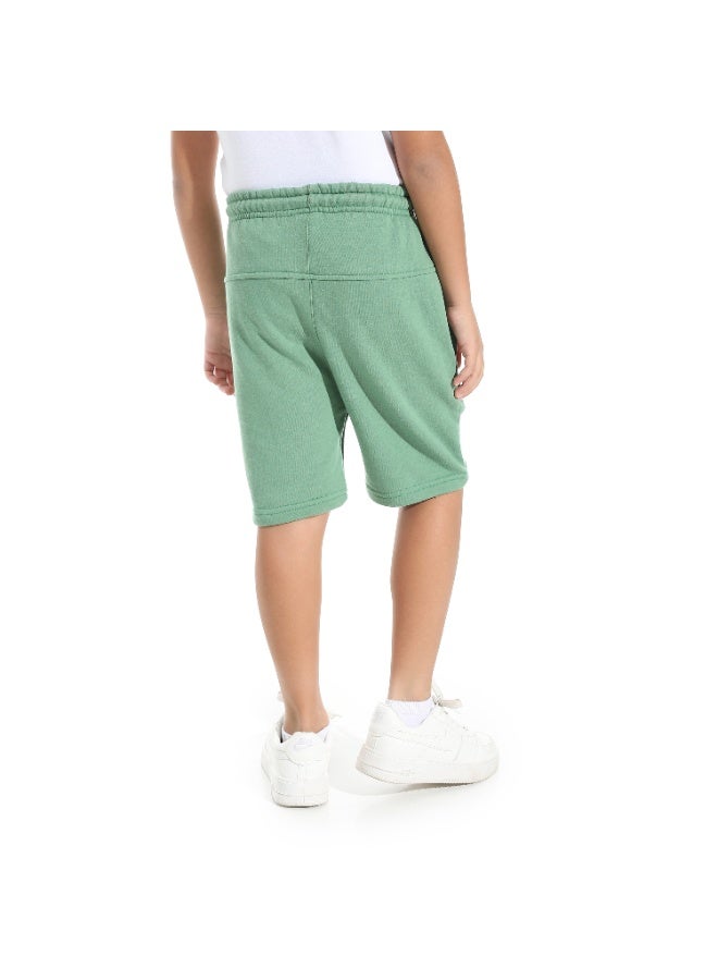 Andora Knee Length Plain Loose Fit Short _ Green - Image 3