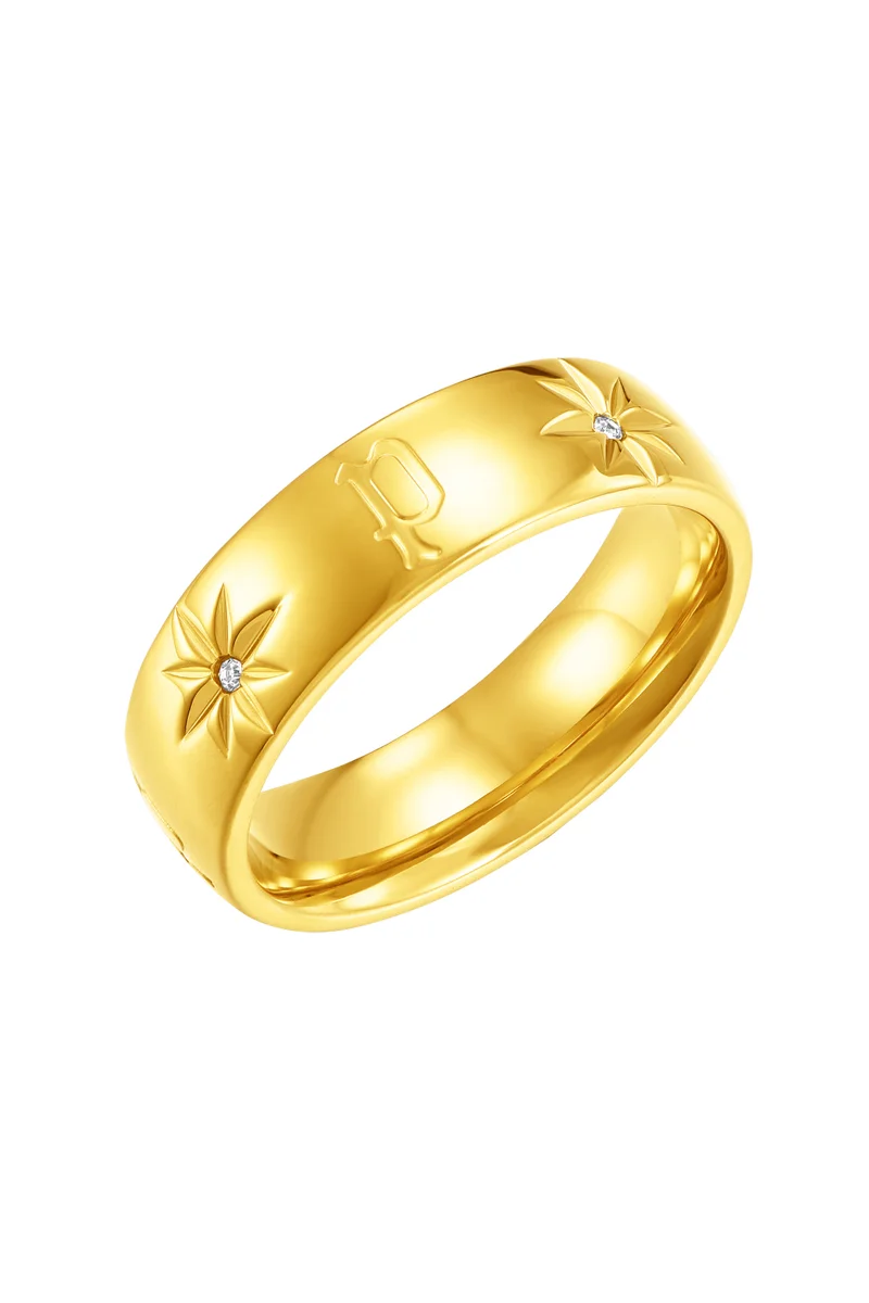 بوليس Galaxy Gold Plated Ladies Finger Ring With Crystals 52PEJLF0003301