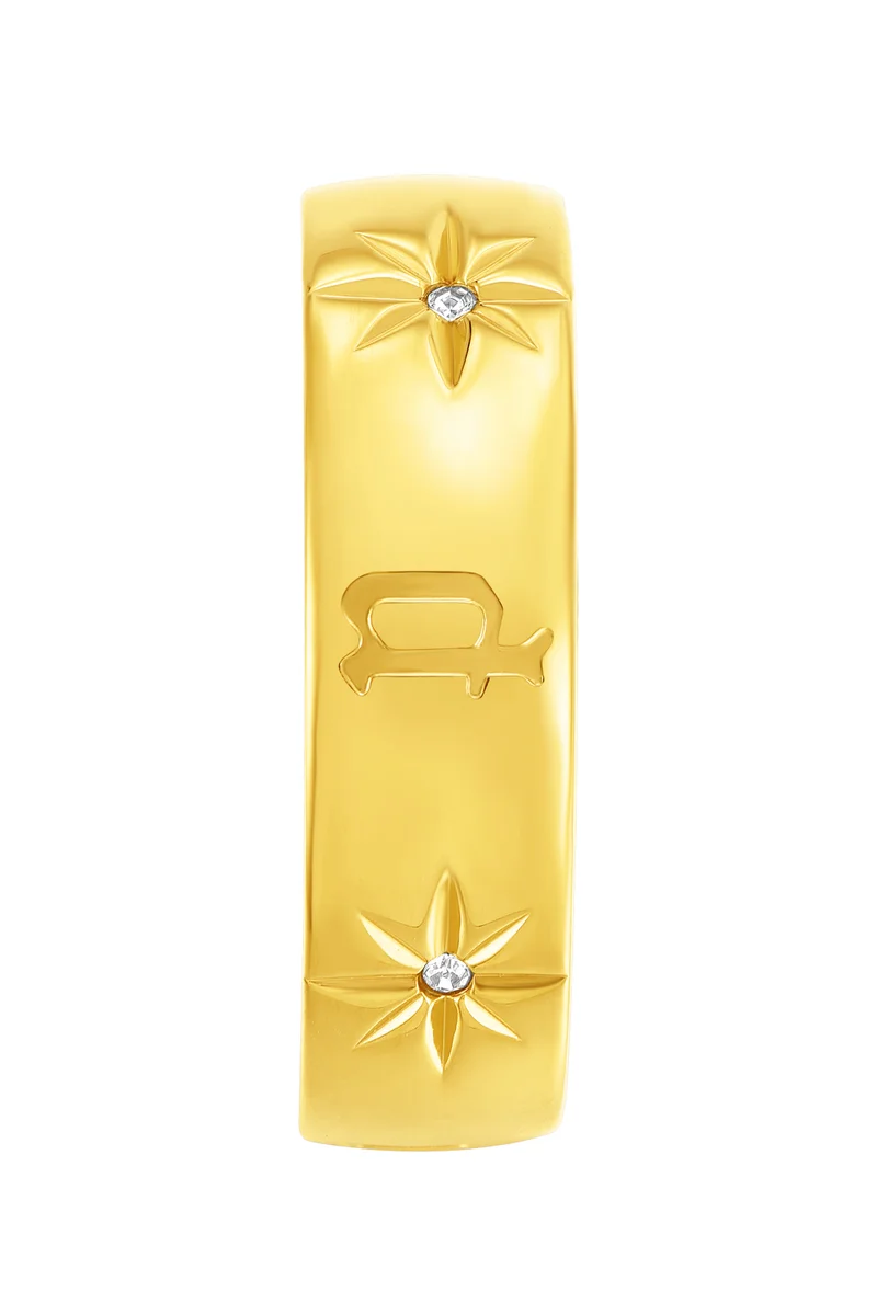 بوليس Galaxy Gold Plated Ladies Finger Ring With Crystals 52PEJLF0003301