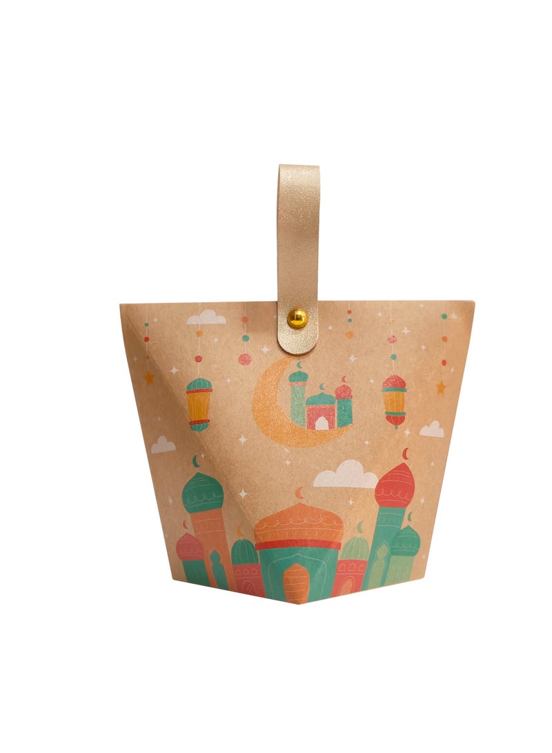 12pcs 10*10*11cm Ramadan candy gift boxes Eid Mubarak Ramadan Kareem Eid Al-adha party decorations cookie biscuit treat bags Muslim Islamic festival party supplies - Image 3