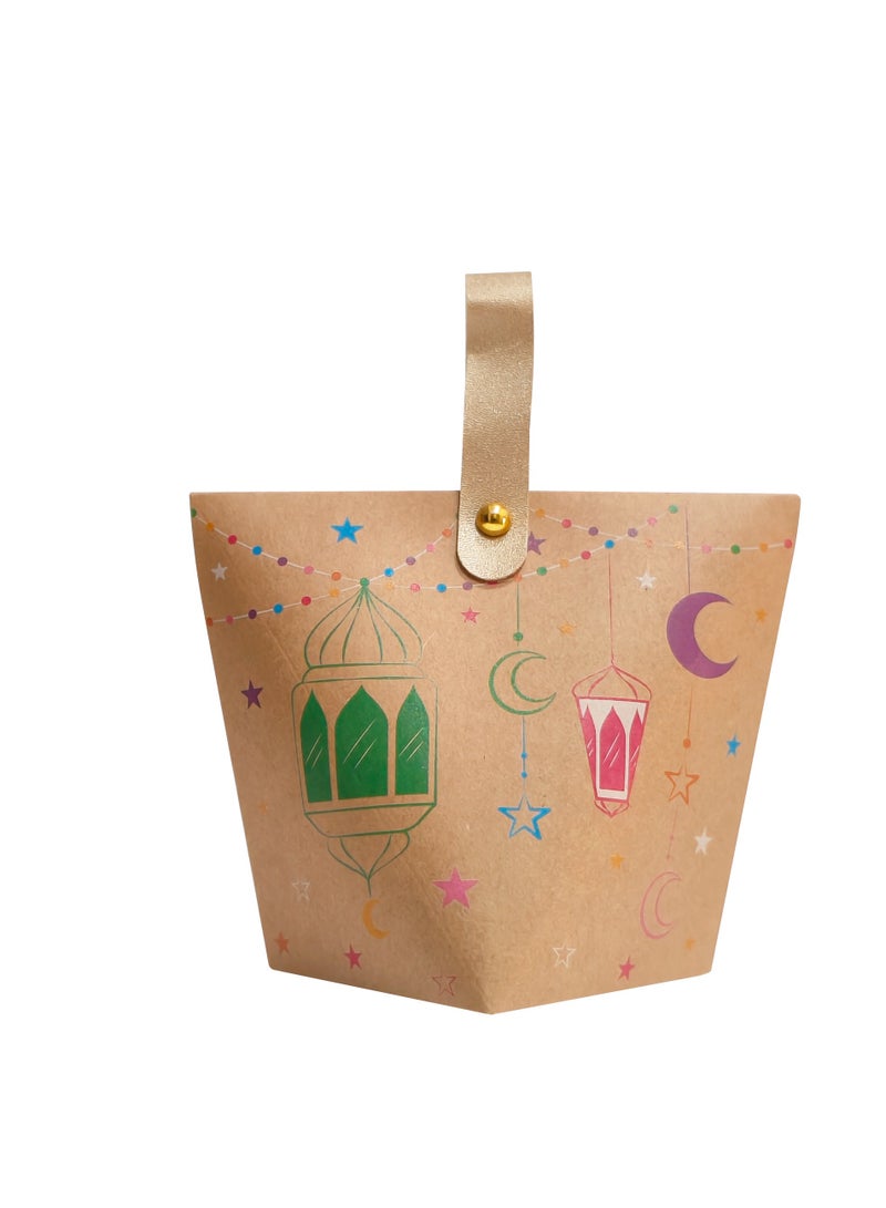 12pcs 10*10*11cm Ramadan candy gift boxes Eid Mubarak Ramadan Kareem Eid Al-adha party decorations cookie biscuit treat bags Muslim Islamic festival party supplies - Image 4