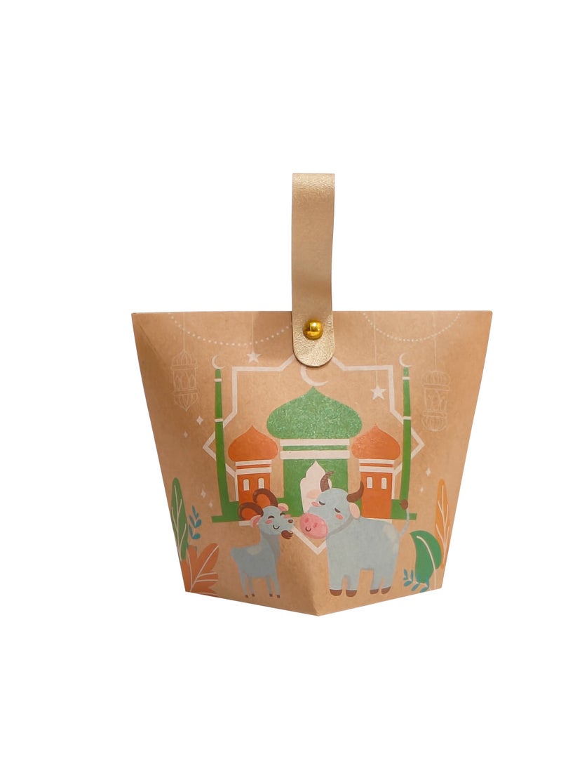 12pcs 10*10*11cm Ramadan candy gift boxes Eid Mubarak Ramadan Kareem Eid Al-adha party decorations cookie biscuit treat bags Muslim Islamic festival party supplies - Image 5