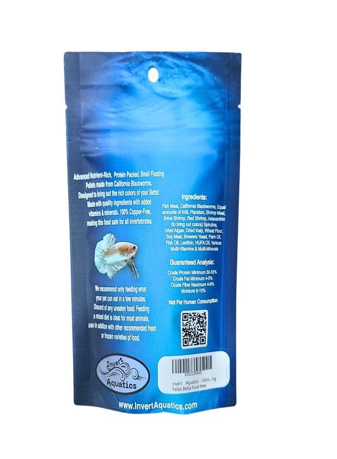 Invert Aquatics Ultimate Betta Bits - Protein Packed, Blackworm Based Floating Pellet Betta Food - Image 2