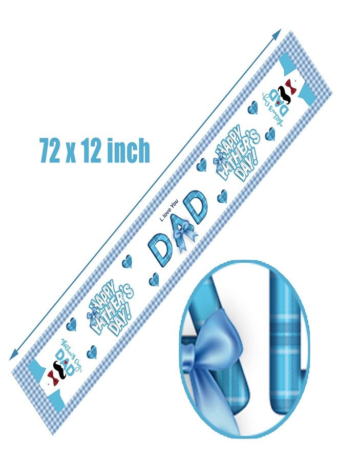 CupaPlay Happy Father's Day Party Table Runner - Fathers Day Party Decoration Tablecloth Home Decor Best Dad Ever Party Supplies Table Cloth(12 x 72 Inch) - Image 2