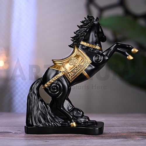 Artarium Vastu Feng Shui Horse Statue for Home Decoration, Feng Shui Horse for Gift Showpiece Vastu Good Luck Idol 9 Inch Pack of 1 (Black) - Image 3