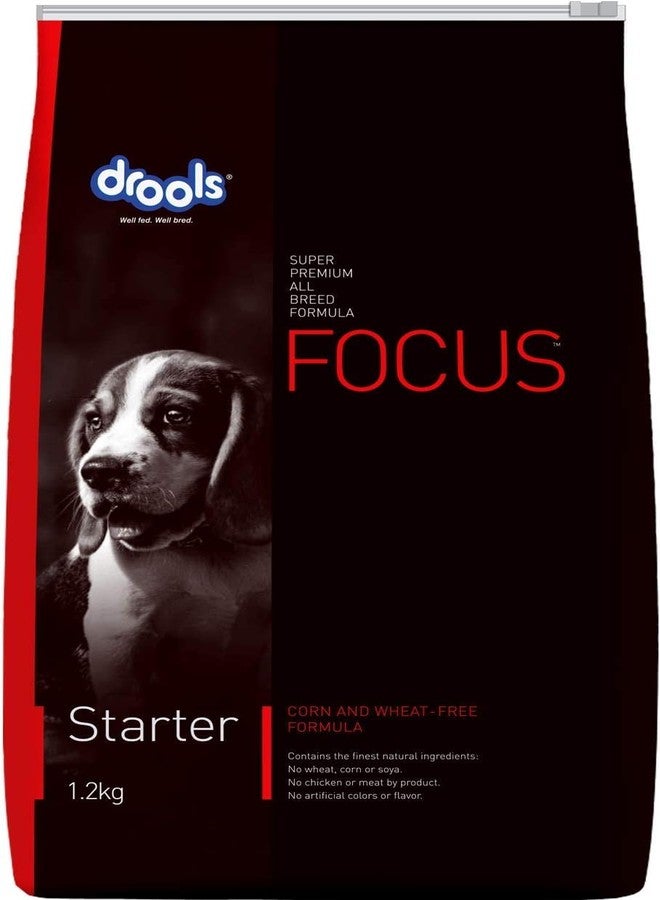 Drools Focus Starter Super Premium Dry Dog Food 1.2kg Pack | Chicken Flavour | Brain Development | Antioxidants like Vitamin E & C | Energy and Essential Nutrients - Image 1