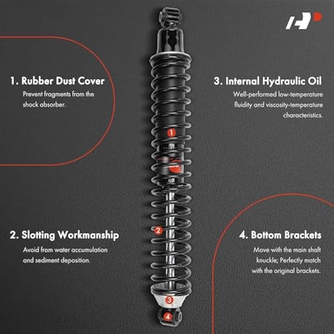 A-Premium Rear Pair 2 Complete Strut And Coil Spring Assembly Compatible With Dodge Durango 19992003 Dakota 19972004 Rwd Only Driver And Passenger Side - Image 4