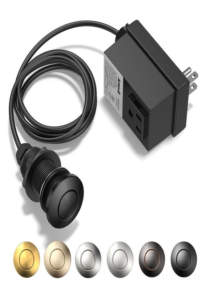 ANWOLL Garbage Disposal Air Switch Kit-Professional，Sink Top Waste Disposer On/Off (UL Certification） (Matte Black, LONG/3.6") - Image 1