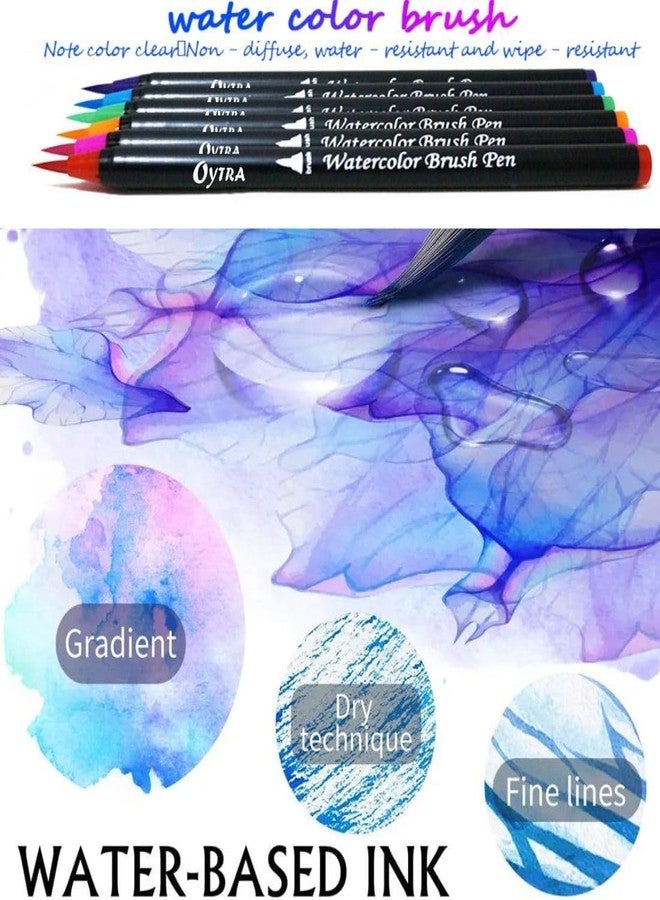 Oytra Brush Sketch Pen Set 10 Water Color Pens Art Craft Supplies for Calligraphy for Painting Coloring Journaling Drawing Mandala Doodle Markers Craft for Artists Professionals Adults - Image 4