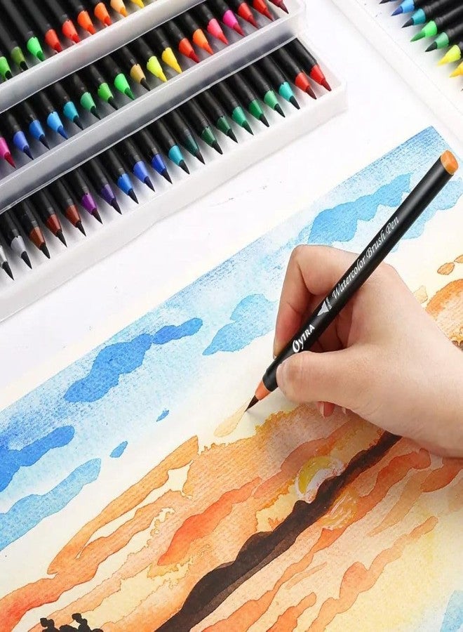 Oytra Brush Sketch Pen Set 10 Water Color Pens Art Craft Supplies for Calligraphy for Painting Coloring Journaling Drawing Mandala Doodle Markers Craft for Artists Professionals Adults - Image 2