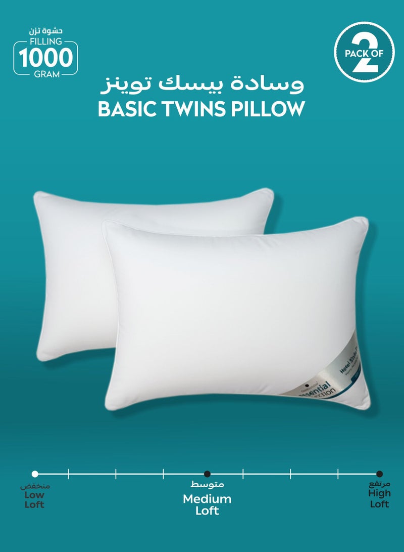 دوناتيلا وسادة  قطعة  جرام بنمط فندقي مزدوجة الحواف مخيطة، مايكروفايبر، ارتفاع متوسط أبيض - Image 1