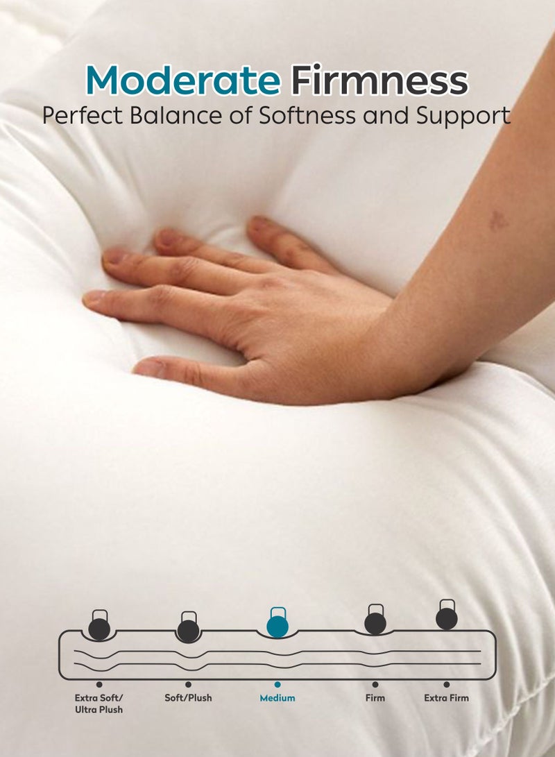 دوناتيلا وسادة  قطعة  جرام بنمط فندقي مزدوجة الحواف مخيطة، مايكروفايبر، ارتفاع متوسط أبيض - Image 4