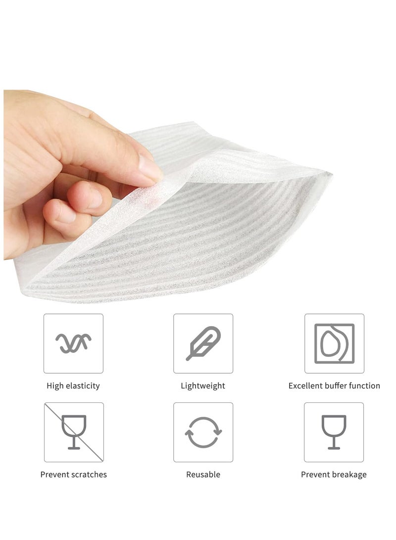 Generic 100 Pack Foam Packing Pouches, 5 Sizes Cushion Foam Wrap Sheets, Packaging Material for Dishes, Plates, Glass, Cups, Mugs, Moving Supplies for Packing Storage and Shipping.  - Image 3