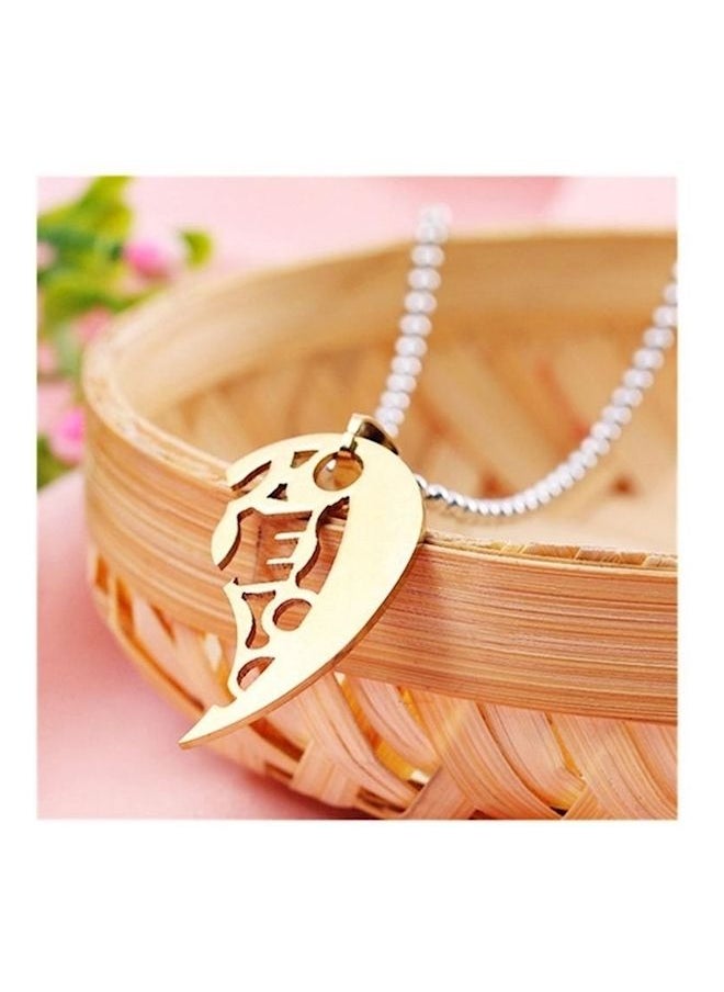 NIBEMINENT 2-Piece Steel Couple Hear Pendant Necklace Set  - Image 2