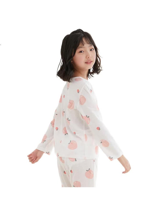 Red Bean Hongdou Children'S Pajamas, Boys And Girls Home Wear, Pure Cotton Long-Sleeve And Long Pants Set, Spring And Summer Pullover Air Conditioning Suit J3106 150 - Image 2