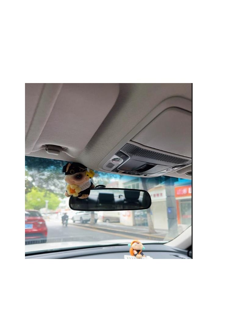 Generic - Car Accessories - Car Control Screen Puppetry Doll - Display Screen Decoration Car Interior Decoration Doll Cute - Scarf Flower Bee Dog+Sea Snapper Burnt Bee Dog - Image 1