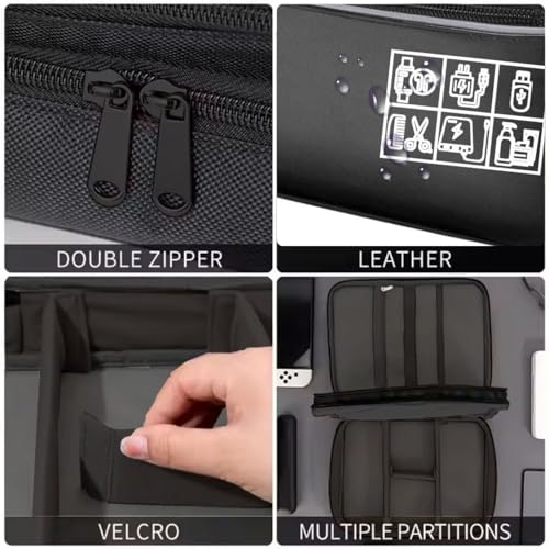 Aliens 2.0V Double Layer Gadget Travel Tech Organizer Case Bag Pouch/Electronic/Toiletry Organiser/Cosmetic Kit for Ipad,Charger,Hard Disk,Cables,PC&Laptop Accessories,Black(AL-GDO-03-BLK) - Image 4