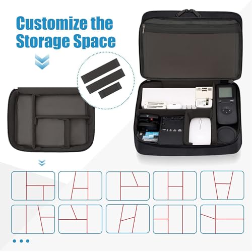 Aliens 2.0V Double Layer Gadget Travel Tech Organizer Case Bag Pouch/Electronic/Toiletry Organiser/Cosmetic Kit for Ipad,Charger,Hard Disk,Cables,PC&Laptop Accessories,Black(AL-GDO-03-BLK) - Image 5