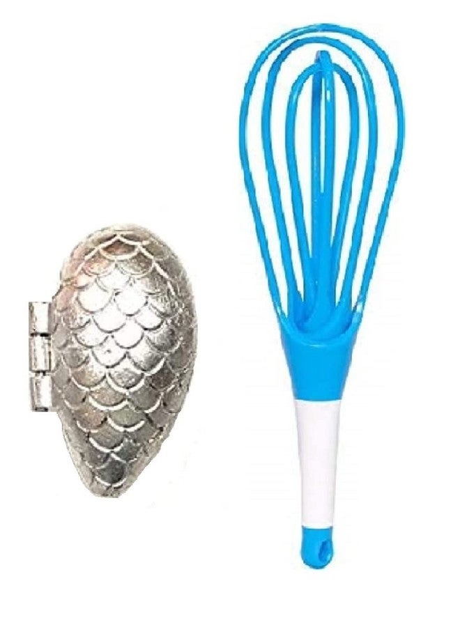 FIRST FRONT Alum. Momo with Plastic Whisk, Pack of 2 (Multicolour) - Image 1