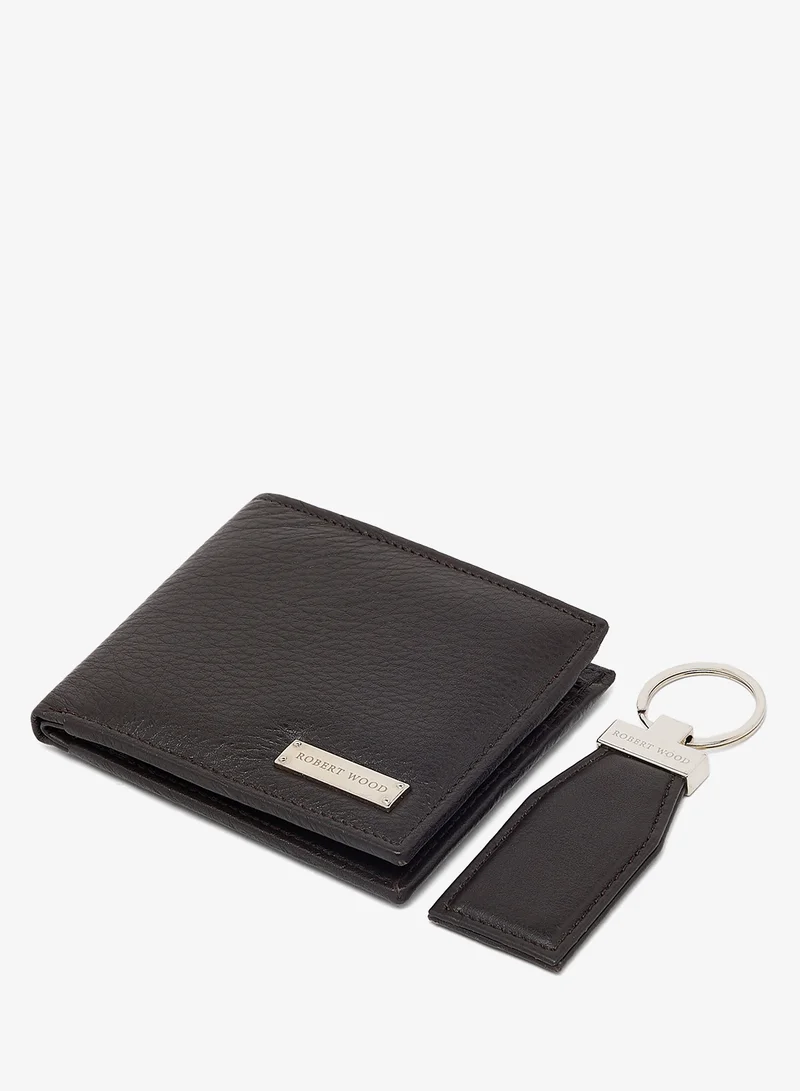 Robert Wood  Genuine Leather Wallet and key ring gift set for Men | Best Price UAE