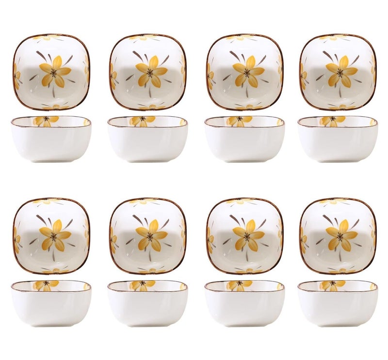 Sugalsu Ceramic Dining Small Bowl Soy Sauce Dipping Bowls Side Dishes Japanese Style for Snack Fruit Appetizer Dessert Chutney, Ketchup, Sauce Bowls(Pack of 8) - Image 1