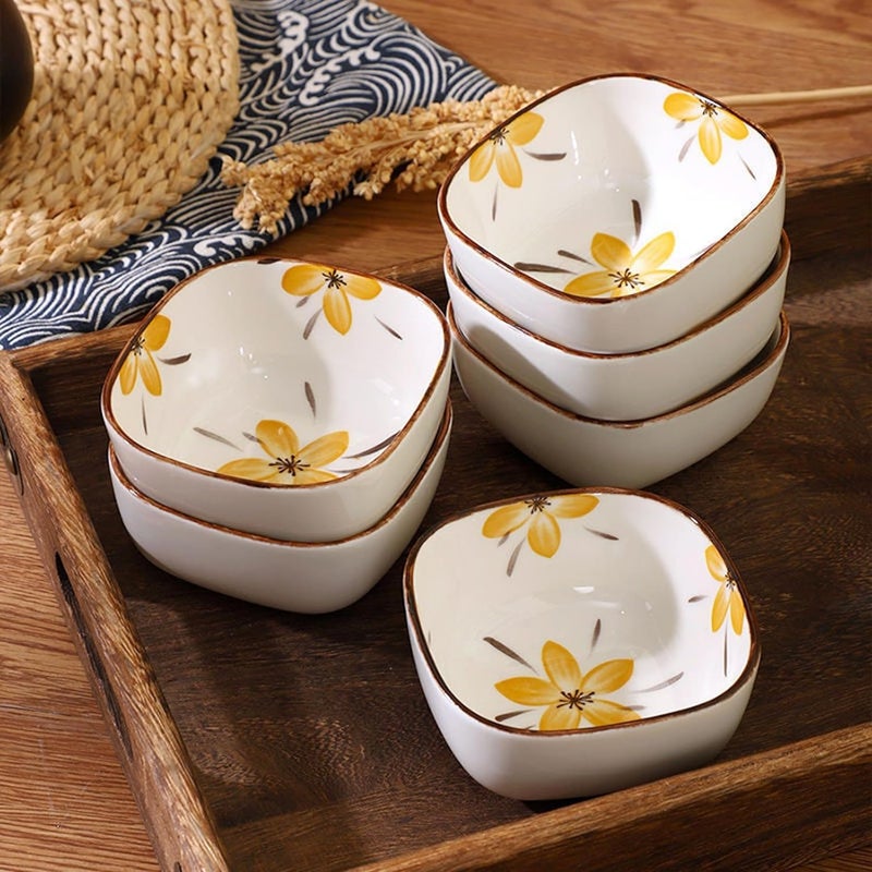 Sugalsu Ceramic Dining Small Bowl Soy Sauce Dipping Bowls Side Dishes Japanese Style for Snack Fruit Appetizer Dessert Chutney, Ketchup, Sauce Bowls(Pack of 8) - Image 5