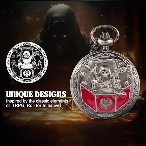 Banloga DD Dice Set7PCS Metal Dice for Dungeons and DragonsMini Dice Set with Pocket Watch CaseRole Playing Board Games Accessories DM Ancient Silver - Image 5