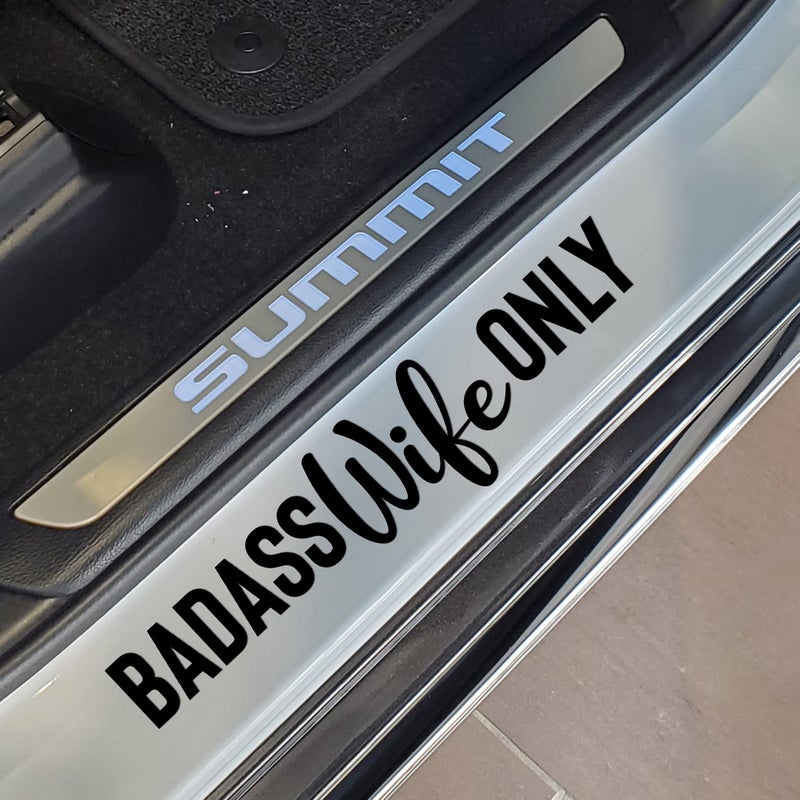 VALIANT COLLECTIONS â€“ Badass Wife Only Sticker â€“ Vinyl Sticker for Car, Truck, and Van â€“ Indoor and Outdoor Use for Laptop â€“ Waterproof Long Lasting Decal for Car Bumper â€“ VC 388 (Black) - Image 1