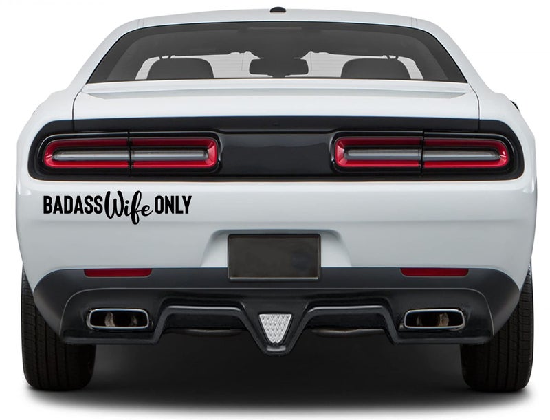 VALIANT COLLECTIONS â€“ Badass Wife Only Sticker â€“ Vinyl Sticker for Car, Truck, and Van â€“ Indoor and Outdoor Use for Laptop â€“ Waterproof Long Lasting Decal for Car Bumper â€“ VC 388 (Black) - Image 3