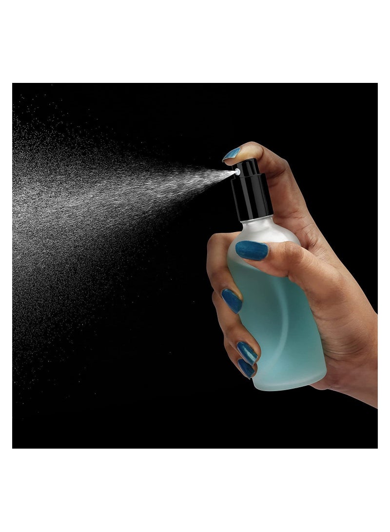 Generic 100ml Frosted Glass Spray Bottles, 2-Pack Leak Proof Travel Containers with Caps, Refillable for Perfume, Essential Oils, Makeup Toner, and Hair Products (Black)  - Image 3