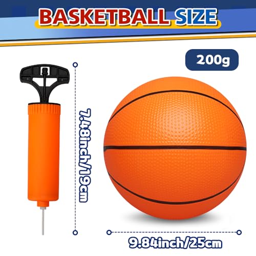 Amarlozn 9 Mini Basketball for Indoor Mini Basketball Hoop Replacement Basketballs Soft Ball for Inflatable Pool Pool Beach Sandbox Outdoor Sports Gift Pack for Toddler kids Adults 5 PCS with Pump - Image 5