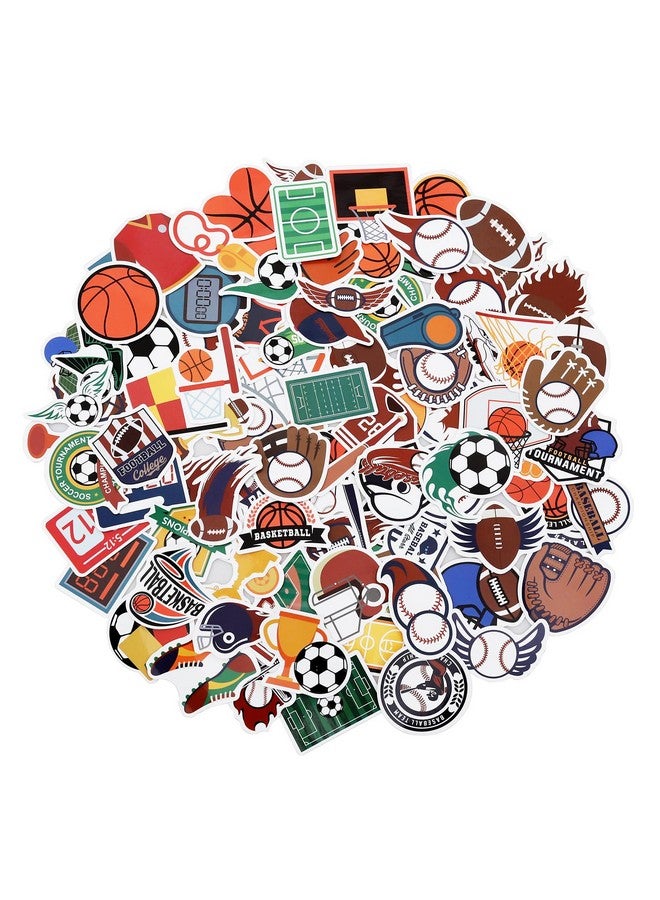 Cleverplay 100 Pack Sports Stickers, Sports Football Soccer Baseball Basketball Party Favors, Birthday Decorations - Image 1