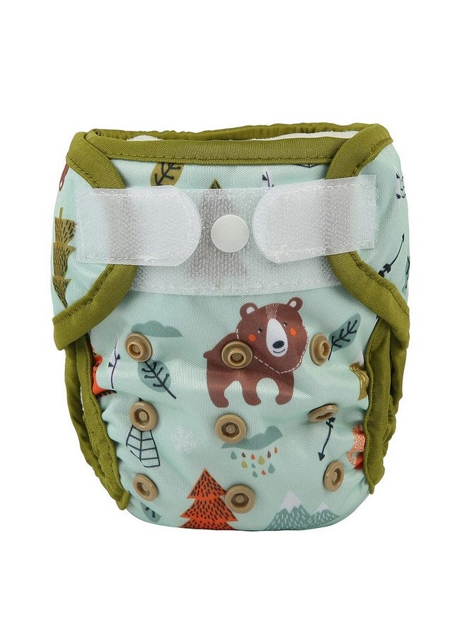 Sigzagor Newborn Baby Cloth Diaper Cover Nappy Hook and Loop (Bear Fox Teepee) - Image 1
