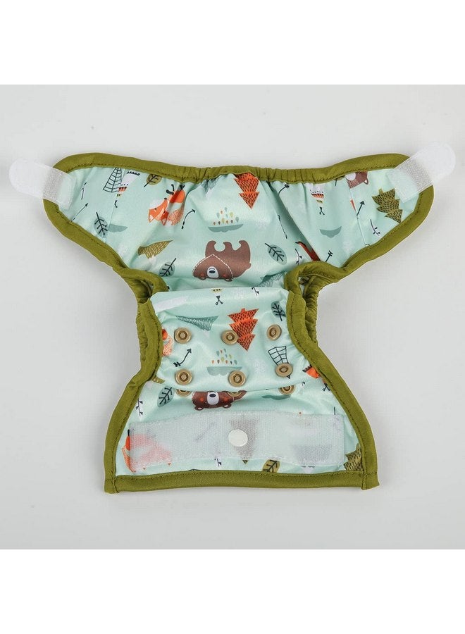 Sigzagor Newborn Baby Cloth Diaper Cover Nappy Hook and Loop (Bear Fox Teepee) - Image 3