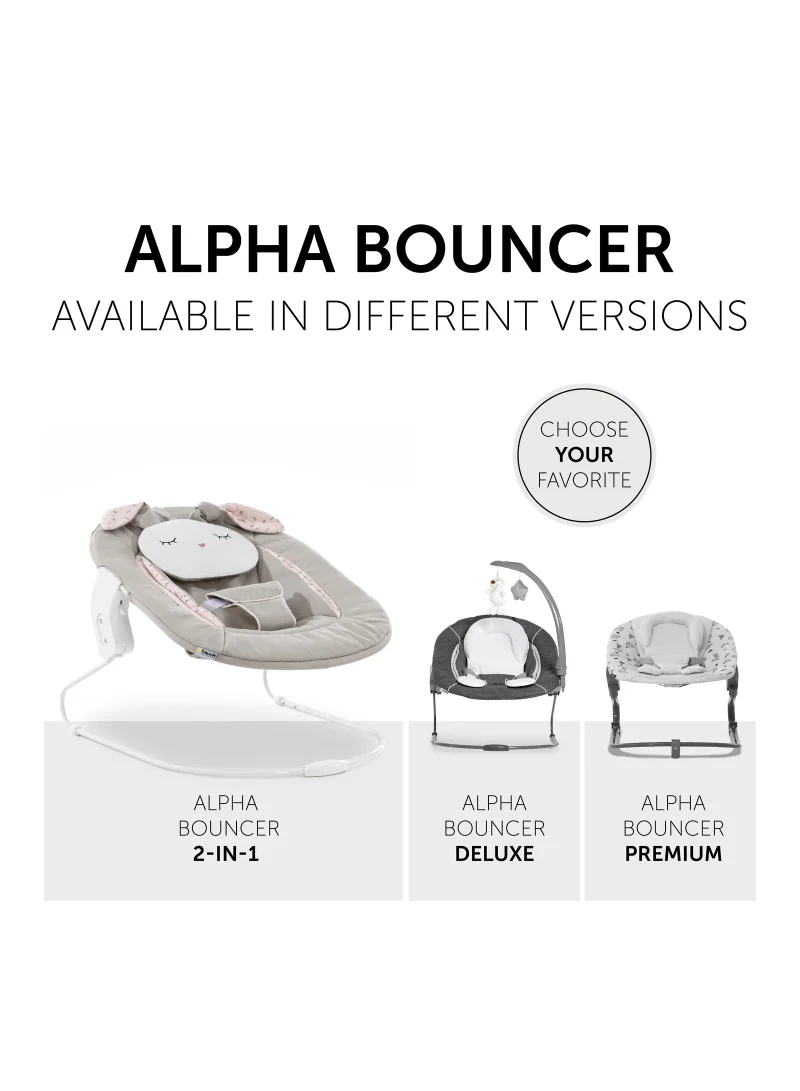 hauck Alpha Bouncer 661826 Baby Rocker High Chair Attachment 2 In 1 Can Be Used From Birth With Cushion Compatible With Alpha+ And Beta+ Powder Bunny - Beige