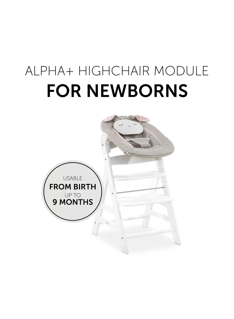 hauck Alpha Bouncer 661826 Baby Rocker High Chair Attachment 2 In 1 Can Be Used From Birth With Cushion Compatible With Alpha+ And Beta+ Powder Bunny - Beige